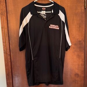 Harley-Davidson Black and White Polo Shirt